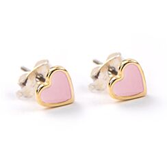 Rozy Nude Enamel Heart Stud Earrings