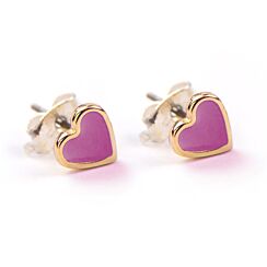 Cashmere Rose Enamel Heart Stud Earrings