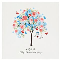 ‘Floral Tree’ Wife Large Valentine’s Day Card