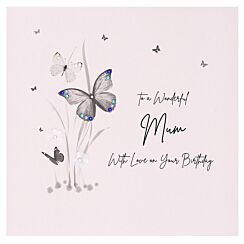 Butterflies Luxury Large Mum Birthday Card