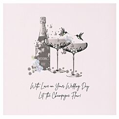 Let the Champagne Flow Luxury Large Wedding Card
