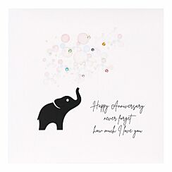 Elephant & Bubbles Luxury Anniversary Card