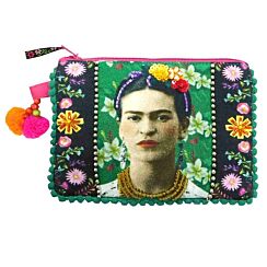 Frida Kahlo Embroidered Zip Purse