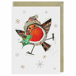 Kooks Robin With Holly Christmas Card