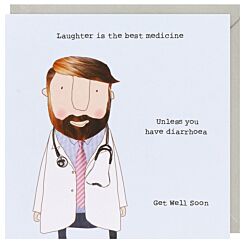 Laughter Best Medicine Get Well Soon Card