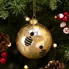Gold Bumblebee Glass Bauble