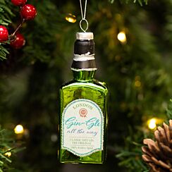 Green Gin Bottle Glass Tree Decoration