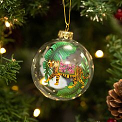 Assorted Clear Tiger/ Zebra Glass Bauble