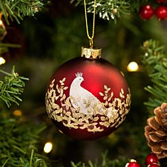 Burgundy Dove Glass Bauble