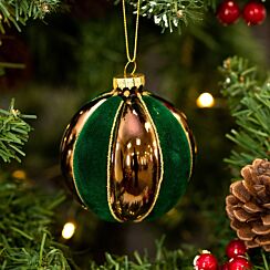 Gold Lacquer and Green Glass Bauble