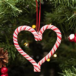 Acrylic Candy Cane Heart Tree Decoration