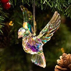 Iridescent Flying Dove Tree Decoration