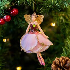 Assorted Rose Petal Fairy Resin Tree Decoration
