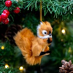Assorted Squirrel Soft Fur Tree Decoration
