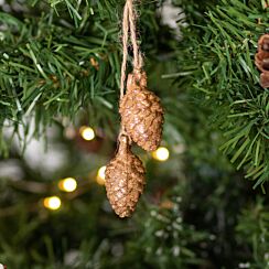 Assorted Gold Acorn/Cone Tree Decoration