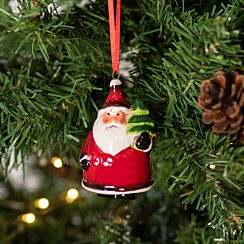 Ceramic Santa with Christmas Tree Decoration