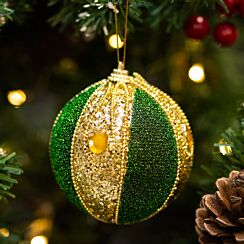 Green & Gold Sequin Bauble