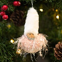 Assorted Pink & White Girl With Woolly Hat Tree Decoration