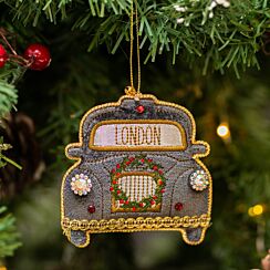 London Taxi Lux Fabric Tree Decoration