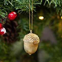 Assorted Resin Gold Acorn Tree Decoration