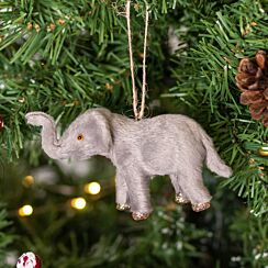 Faux Fur Elephant Tree Decoration