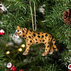 Faux Fur Cheetah Tree Decoration