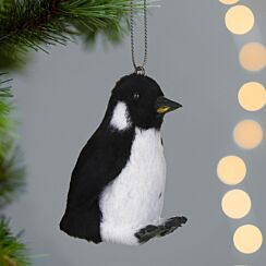 Faux Fur Penguin Tree Decoration