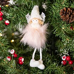 Assorted Faux Fur Fairy with Hat Tree Decoration