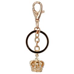 Gold Metal with Diamante Crown Key Ring
