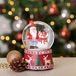 Santa with Sack Musical Snow Globe