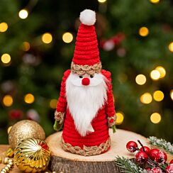 Fabric Santa Cone Shaped Christmas Ornament