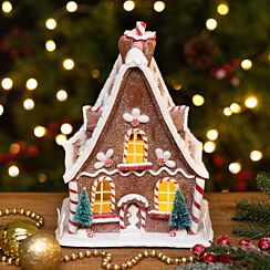 Large Gingerbread House with LED Lights Ornament