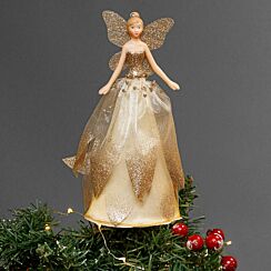 Gold Glitter Treetop Fairy