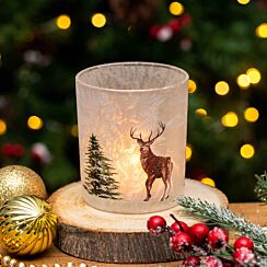 Glass Stag Tealight Holder