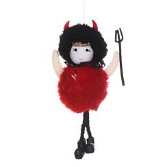 Fabric Girl in Devil Costume Halloween Decoration