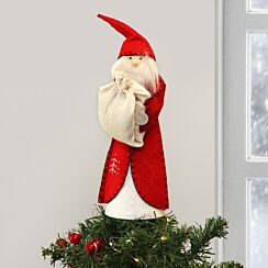 Red & White Felt Treetop Santa