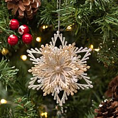 Assorted Gold Acrylic Snowflake Tree Decoration