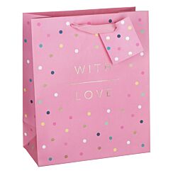 Pink Spots With Love Large Gift Bag