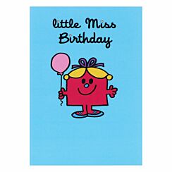 Blue Little Miss Birthday Card