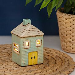 Turquoise House Tealight Holder