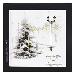 Street Lamp With Tree Box of 6 Christmas Cards