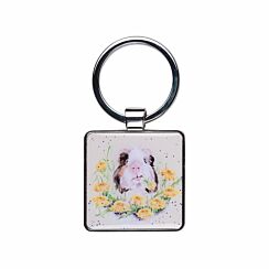 ‘Dandy Day’ Guinea Pig Metal Keyring