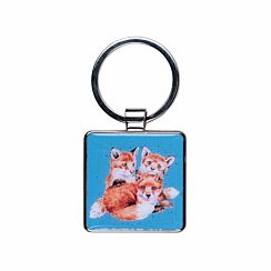 ‘Snug as a Cub’ Fox Metal Keyring