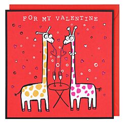 Bubbly Giraffes Valentine’s Day Card