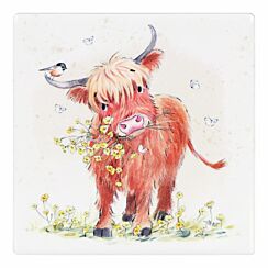 Highland Cow Fine China Coaster