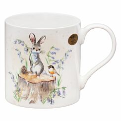 Rabbit, Bird & Bluebells Fine China Mug