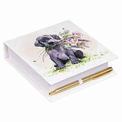 Black Lab with Bouquet Memo Pad