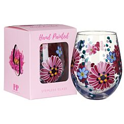 Pink Gerbera Stemless Glass