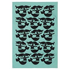 Mermaids Teal Tea Towel