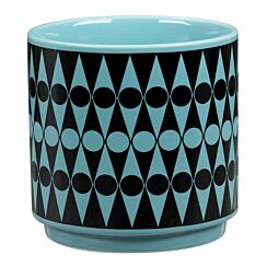 Hornsea Backgammon Teal Small Planty Plant Pot